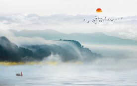 意境水墨山水画