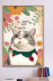 可爱手绘猫咪萌宠装饰画