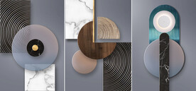 晶瓷画圆形几何抽象图