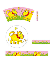 卡通手绘狗陶瓷花纸设计儿童餐具