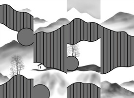 高清分层透明底推拉门玻璃打印图