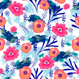扎染花朵印花循环图案