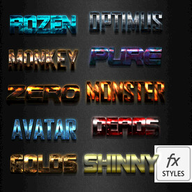 高端美观摩登光泽特效字PSD