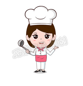 卡通女厨师