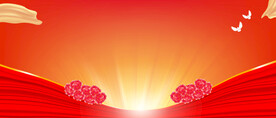 通用金红色喜庆和平鸽红旗太阳光