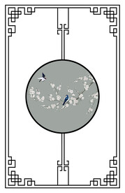 高清分层透明底屏风打印图