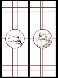 高清分层透明底推拉门打印图