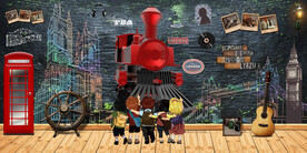 英伦致青春背景墙