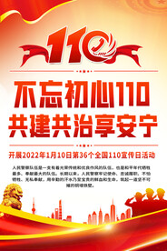 不忘初心110宣传海报