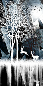 发财树麋鹿新中式玄关