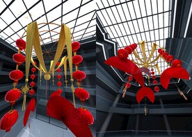 2022虎年商场扇子吊饰