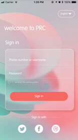 手机APP登录页面英文版