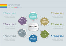 商务PPT六个分项对话框图文