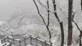 北郊湖雪景 风雪桥