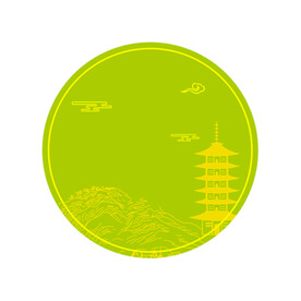 小山古塔手绘风景底图