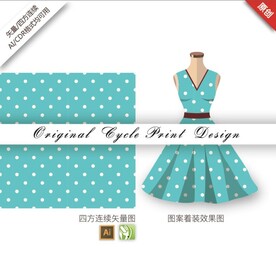 矢量手绘抽象简约几何波点图案