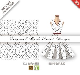 矢量抽象简约几何黑色无缝图案