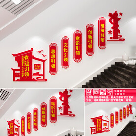 党建引领楼道文化墙