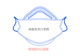 鱼形口罩线条图