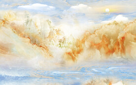 晶瓷画抽象画山水风景大理石纹理