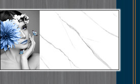 晶瓷画美女花朵大理石纹理