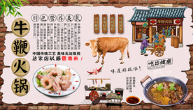 牛鞭火锅背景墙