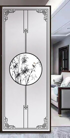 高清分层透明底屏风玻璃打印图