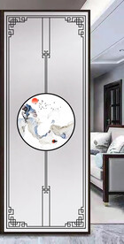 高清分层透明底屏风玻璃打印图