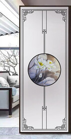 高清分层透明底屏风玻璃打印图