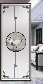 高清分层透明底屏风玻璃打印图