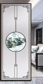 高清分层透明底屏风玻璃打印图