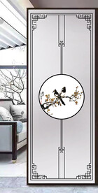 高清分层透明底屏风玻璃打印图