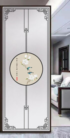 高清分层透明底屏风玻璃打印图