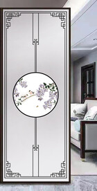 高清分层透明底屏风玻璃打印图