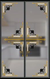 高清分层透明底屏风玻璃打印图