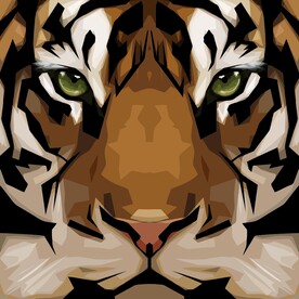 虎元素矢量图虎头虎纹背景