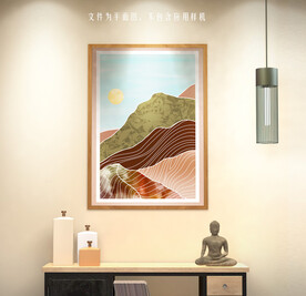抽象简约山挂画
