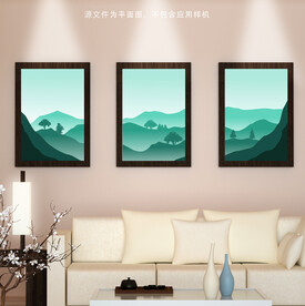 抽象山挂画