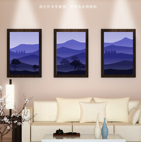 抽象山挂画