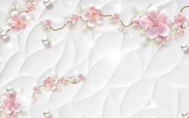 装饰画 粉色花朵 背景墙