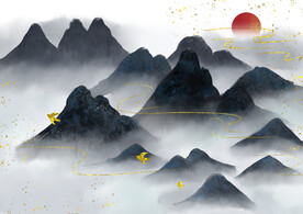 装饰画 中国风 山水风景画