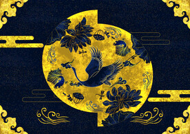 装饰画 牡丹花 仙鹤 中国风