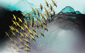 装饰画 中国风 飞鸟 抽象画