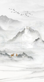 装饰画 水墨山水风景画