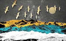 装饰画 抽象画 中国风 飞鸟