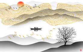 装饰画 抽象画 中国风