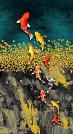 装饰画 金鱼 抽象画