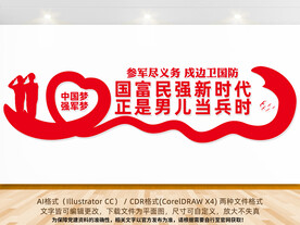 参军当兵文化墙