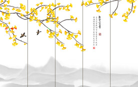 装饰画 玉堂富贵 黄色叶子