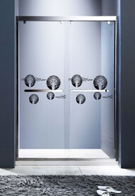 高清分层透明底淋浴房玻璃打印图